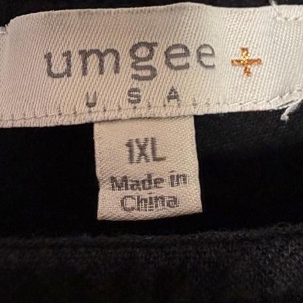 Umgee Black Embroidered Linen Cotton Blend Boho Top 1XL Floral Fringe - Picture 3 of 6